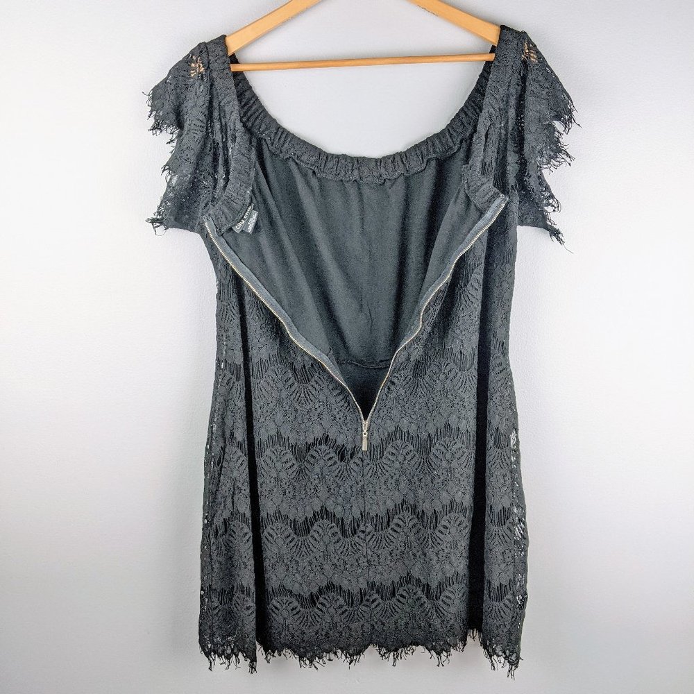 City Chic Black Plus Lace Off-the-shoulder Dress - Picture 8 of 9